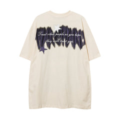Men T Shirt Street Graffiti Short Sleeve T-shirt Men and Women Couple Loose Hip Hop