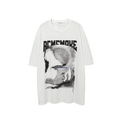 Men T Shirt Loose Half Sleeve T-shirt Men's Printed Short Sleeve