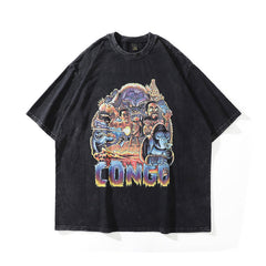 Men T Shirt Street Printing Short-Sleeved T-shirt Women's Hiphop Top