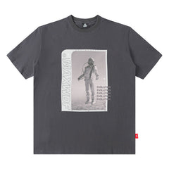 Men's T Shirt Dark Style Printed Short-Sleeved T-shirt Men's and Women's High Street Loose Trendy