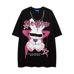Men T Shirt Printed Short-Sleeved T-shirt Men and Women Loose Couple