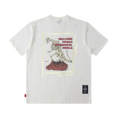 Men T Shirt Loose T-shirt Trendy Printed Short Sleeve Men's Summer