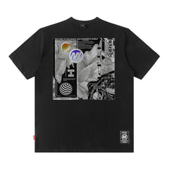 Men T Shirt T-shirt Men and Women Vintage Print Short Sleeves Loose Couple