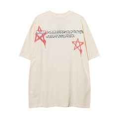 Men T Shirt Printed Short-Sleeved T-shirt Men and Women Loose Couple