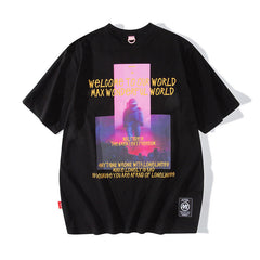 Men T Shirt Loose Men's Short-Sleeved T-shirt Hip-Hop Street Sports