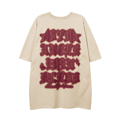 Men T Shirt Vintage Graffiti Bottoming T-shirt Hip Hop Short Sleeve