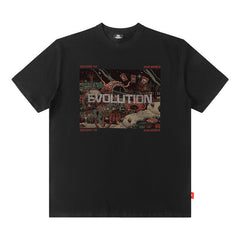 Men's T Shirt Printed Short-Sleeved T-shirt Men's and Women's Retro Distressed