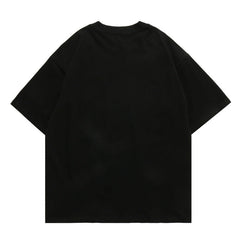 Men's T Shirt Printed round Neck Short Sleeve T-shirt Men's and Women's Retro Loose