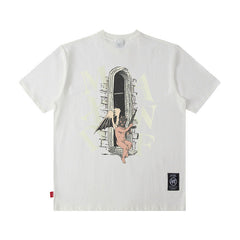 Men T Shirt Dark High Street T-shirt Men and Women Couple Loose Short Sleeve