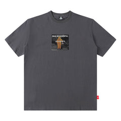 Men's T Shirt Printed Short-Sleeved T-shirt Men's and Women's Hip Hop Loose Top
