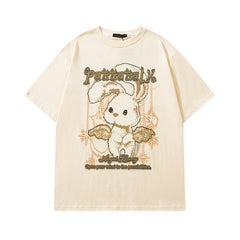 Men T Shirt Vintage Cute Short Sleeve T-shirt Men and Women Ins Style Country
