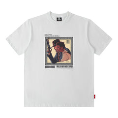 Men's T Shirt Printed Short-Sleeved T-shirt Men's and Women's Vibe Style Loose