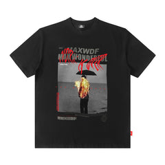 Men T Shirt High Street Short Sleeve T-shirt Men and Women Retro Cool Popular Brand