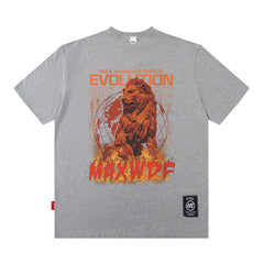 Men's T Shirt Printed Short-Sleeved T-shirt Men's and Women's High Street Hip Hop Retro