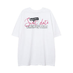 Men T Shirt Printed Couple Short Sleeve T-shirt Men and Women Street Casual Couple