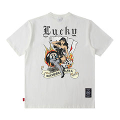 Men T Shirt Retro Street Trendy Loose Leisure All-Matching Couple Short Sleeve T-shirt