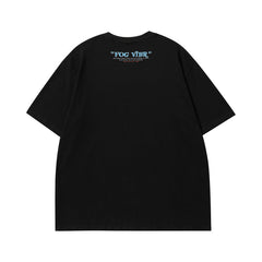 Men T Shirt Vintage College Style Sweet Cool Printed Couple Short Sleeve T-shirt Men and Women