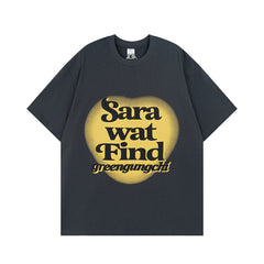 Men T Shirt Letter Puff Print Short Sleeve T-shirt for Men and Women