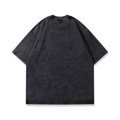 Men T Shirt Vintage Portrait Printing Distressed Short-Sleeved T-shirt Men's Loose