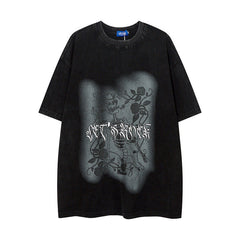 Men T Shirt Men's Dark Short-Sleeved T-shirt Spring and Summer New