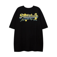Men's T Shirt Graffiti Printing Short-Sleeved T-shirt Men's and Women's Hiphop