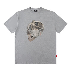 Men T Shirt Printed Short-Sleeved T-shirt Men's Fashion Brand Street round Neck Loose