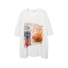 Men T Shirt Printed Short-Sleeved T-shirt Men's Loose Half Sleeve Couples Dress