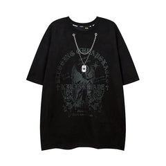 Men's T Shirt Fashion Brand Printing Suede Short-Sleeved T-shirt Men's and Women's Hiphop