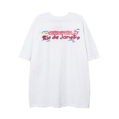 Men T Shirt Fashion Brand Printing Short-Sleeved T-shirt Men and Women Casual Couple