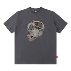 Men T Shirt Printed Short-Sleeved T-shirt Men's Fashion Brand Street round Neck Loose