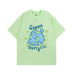 Men T Shirt Fashion Brand Sweet Cool Printed All-Matching Couple Short Sleeve T-shirt Men and Women