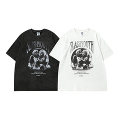 Men T Shirt Angel Print Short Sleeve T-shirt Men and Women Casual Vibe