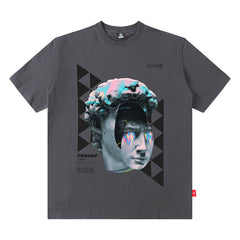 Men T Shirt Retro Fashion Brand Short Sleeve T-shirt Men and Women Loose Pure Cotton Couple