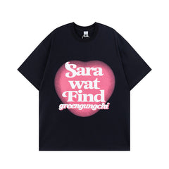 Men T Shirt Letter Puff Print Short Sleeve T-shirt for Men and Women