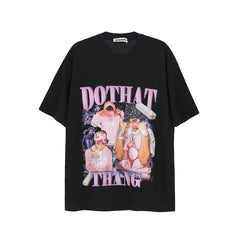 Men's T Shirt Short-Sleeved T-shirt Men's and Women's Hiphop High Street Loose Top