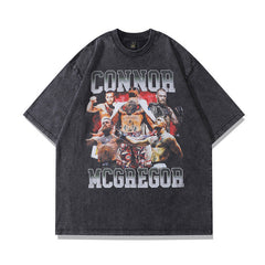 Men T Shirt Vintage Printed Washed and Worn Short Sleeve T-shirt for Men and Women