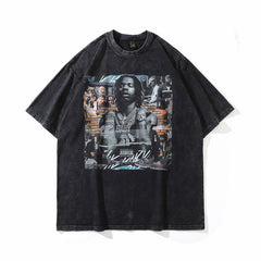 Men T Shirt Portrait Printing Short-Sleeved T-shirt Men's Loose Couple