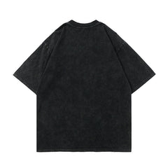 Men T Shirt Short Sleeve T-shirt Washed and Worn Retro Hip Hop Leisure Sports