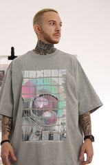 Men T Shirt Hip Hop Astronaut Printed Short Sleeve T-shirt Men and Women Couple
