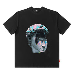 Men T Shirt Retro Fashion Brand Short Sleeve T-shirt Men and Women Loose Pure Cotton Couple