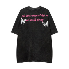 Men T Shirt Vintage Heart Graffiti Fashion Brand Half Sleeve T-shirt Men and Women
