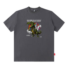 Men T Shirt Vintage Print Short Sleeves T-shirt Men and Women Couple Casual Loose