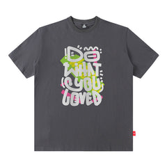 Men T Shirt Fashion Brand Letter Graffiti T-shirt Men and Women Couple Loose Short Sleeve
