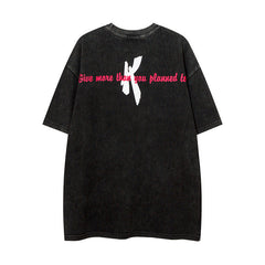 Men T Shirt Retro Portrait Printing Short-Sleeved T-shirt Men and Women Casual Couple