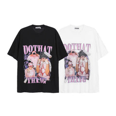 Men's T Shirt Short-Sleeved T-shirt Men's and Women's Hiphop High Street Loose Top
