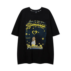 Men's T Shirt Graffiti Printing Short-Sleeved T-shirt Men's and Women's Hiphop