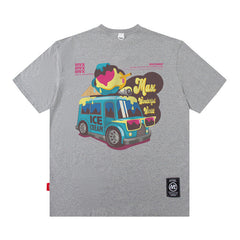 Men T Shirt Short Sleeve T-shirt Male and Female Trendy Brand Printed Loose Hip Hop
