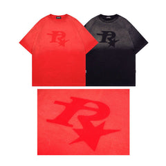 Men T Shirt Retro Couple Casual All-Match Short-Sleeved T-shirt Men and Women