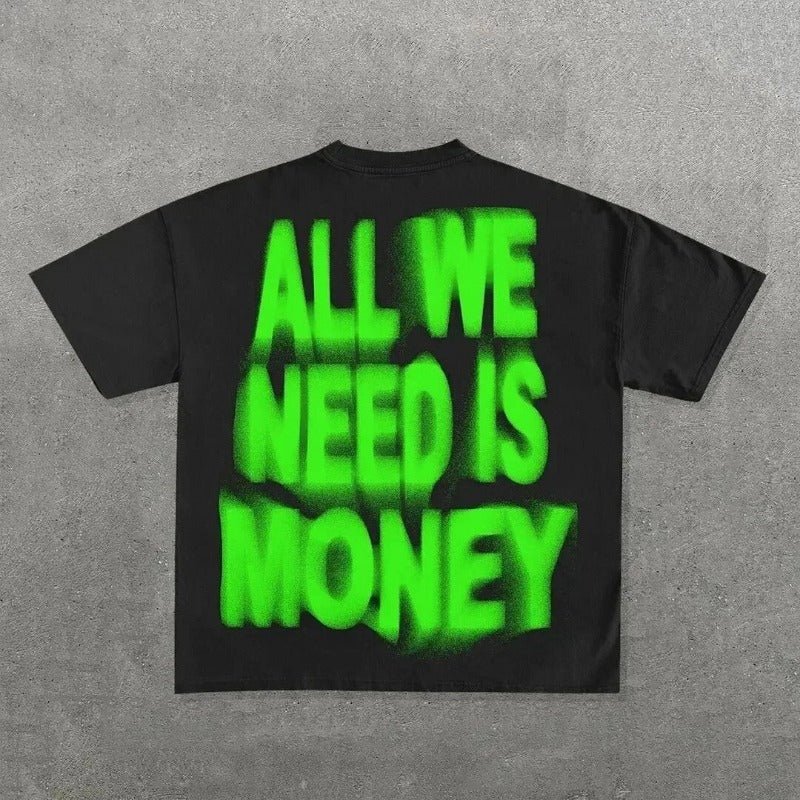 Street Unisex T-shirt Y2K Hip Hop Alphabet Vintage Cross Graphics