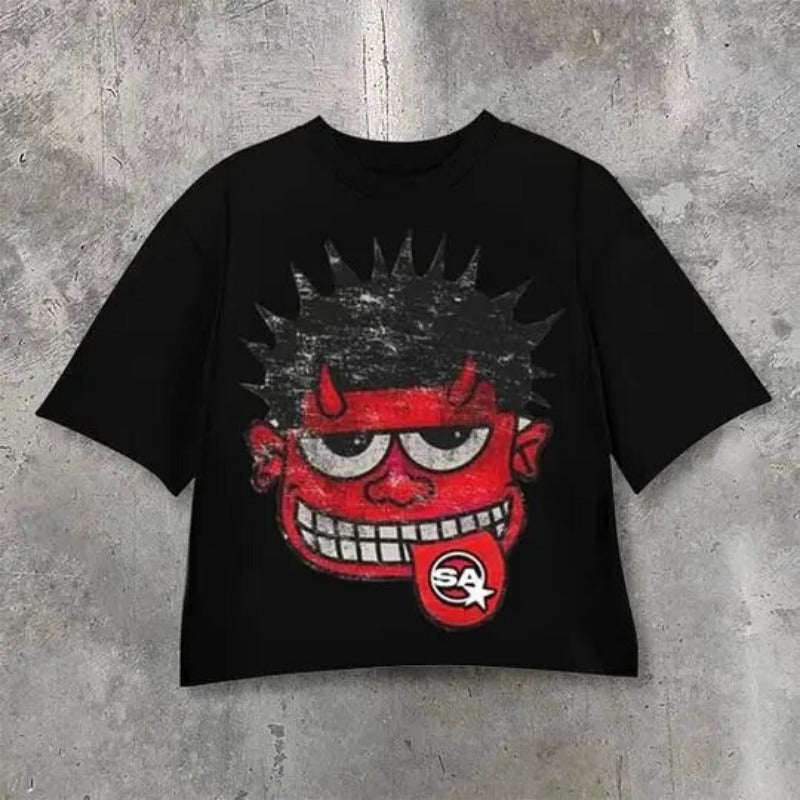 Street Unisex T-shirt Y2K Hip Hop Alphabet Vintage Cross Graphics